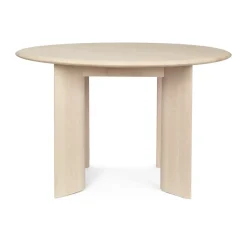 Mesa de comedor Bevel Ø117 cm, Haya blanca aceitada