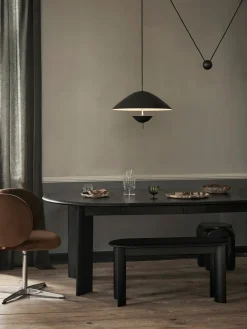 Mesa de comedor Bevel Extendable, Haya negra aceitada, incluye 2 hoja de extensión