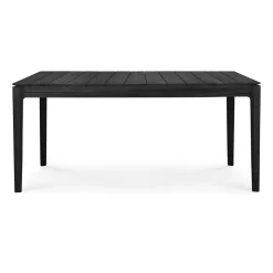 Mesa de comedor Bok outdoor teka lacado negro, 162 x 80 cm