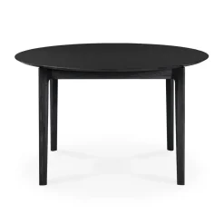 Mesa de comedor Bok ovalada 129/179x100x76 cm, Roble teñido negro