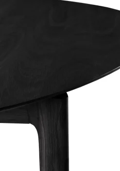 Mesa de comedor Bok ovalada 129/179x100x76 cm, Roble teñido negro