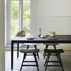 Mesa de comedor Bok 220x95 cm, Roble teñido negro