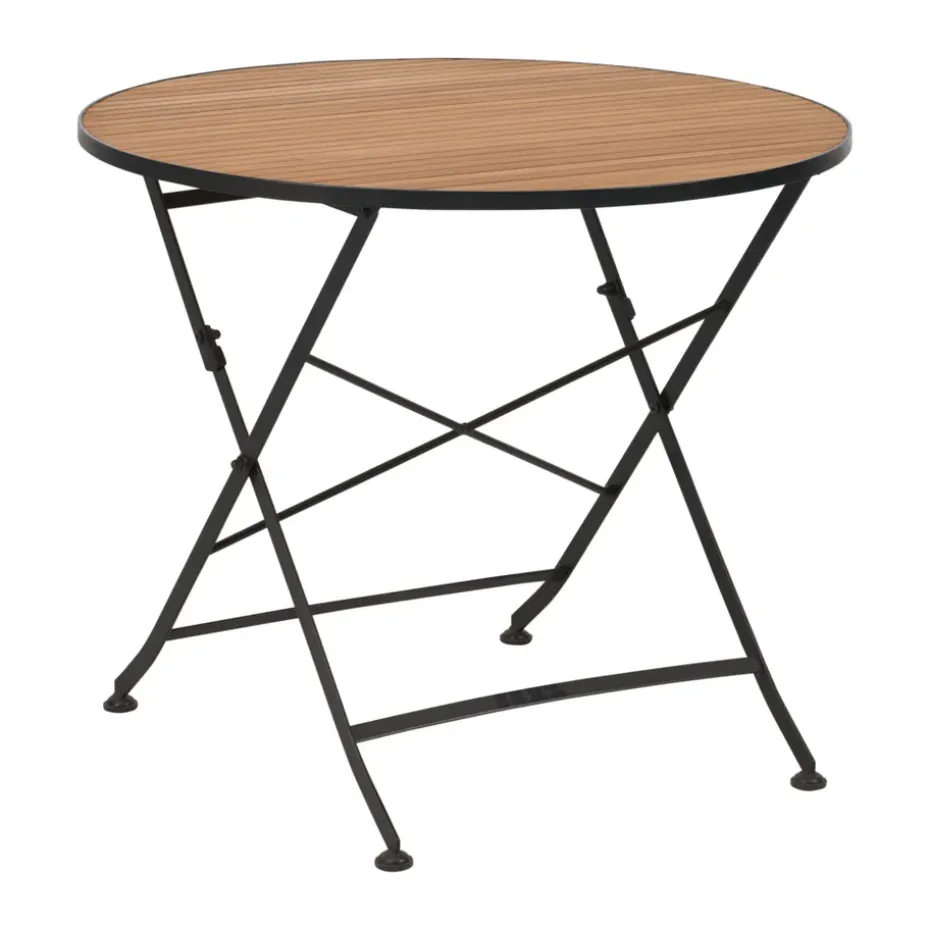Mesa de comedor Brewer, Negro-teca, Ø85 cm
