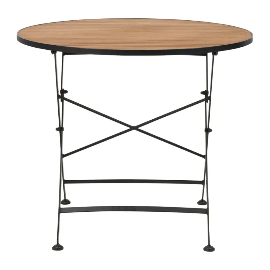 Mesa de comedor Brewer, Negro-teca, Ø85 cm