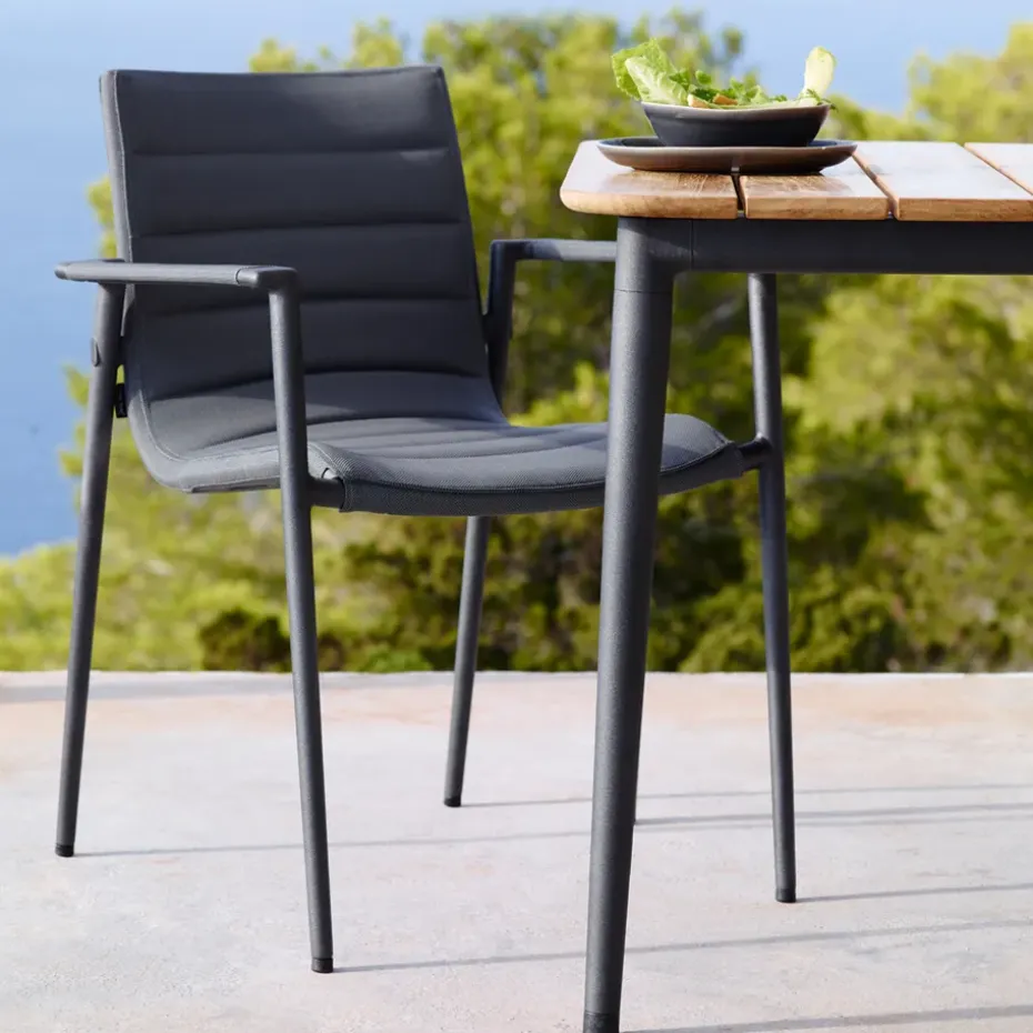 Mesa de comedor Core teca 210x100x74 cm, Soprte taupe