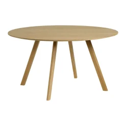 Mesa de comedor CPH25 2.0, Ø140 cm, Roble lacado–roble chapado