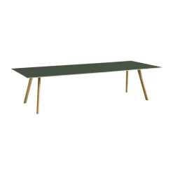 Mesa de comedor CPH30 2.0, 90x300 cm, Green linoleum-roble lacado
