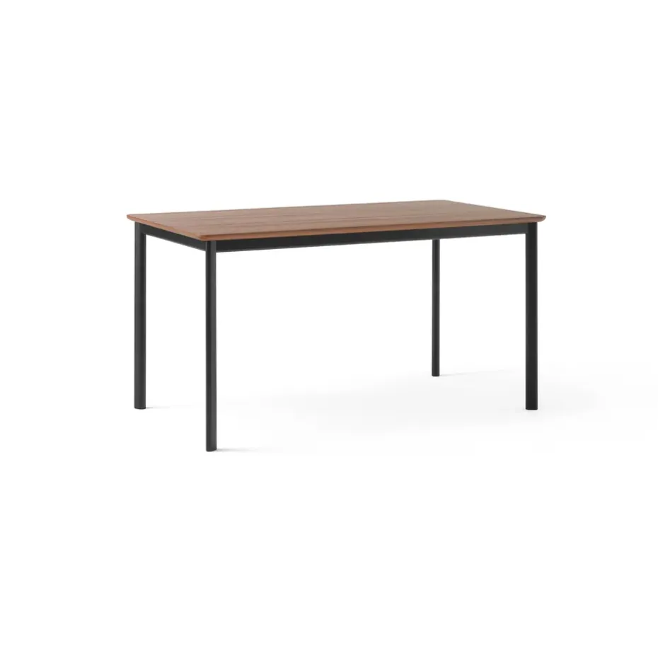 Mesa de comedor Drip HW115 83x143 cm, Black frame-clear lacq. walnut