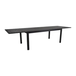 Mesa de comedor extensible Lomma, Negro 194-312 cm