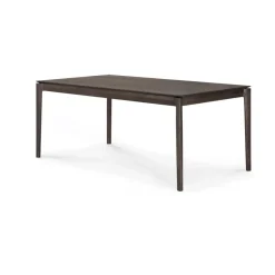 Mesa de comedor extensible Bok , Roble lacado en marrón, 100×180/280 cm