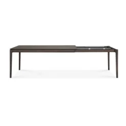 Mesa de comedor extensible Bok , Roble lacado en marrón, 100×180/280 cm