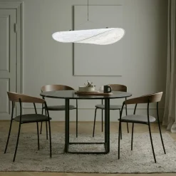Mesa de comedor Florence redonda, mármol viola blanco, ø120 cm, soporte blanco