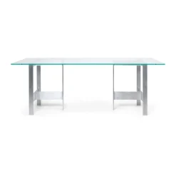 Mesa de comedor Lager 90x200 cm, Glass-aluminium