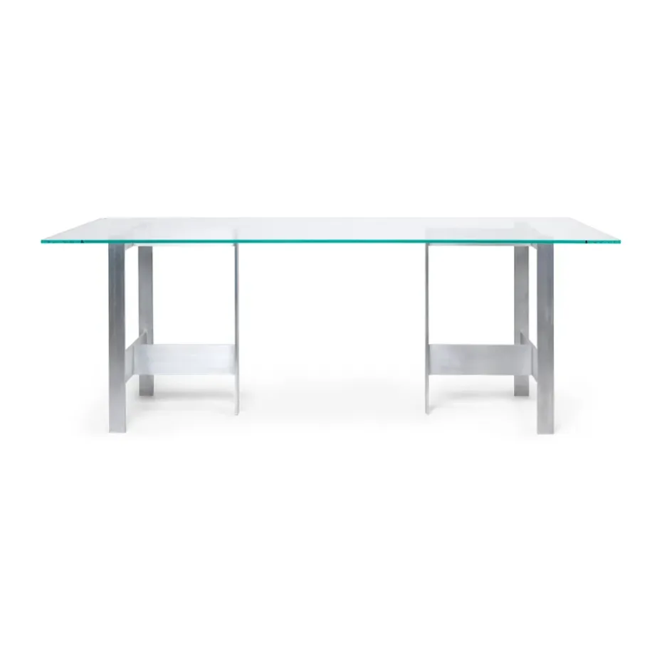 Mesa de comedor Lager 90x200 cm, Glass-aluminium
