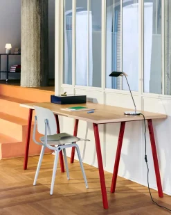 Mesa de comedor Loop Stand 77,5x160 cm, Maroon red-clear lacq. oak