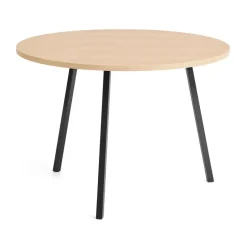 Mesa de comedor Loop Stand Ø105 cm, Black-clear lacq. oak