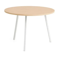 Mesa de comedor Loop Stand Ø105 cm, White-clear lacq. oak