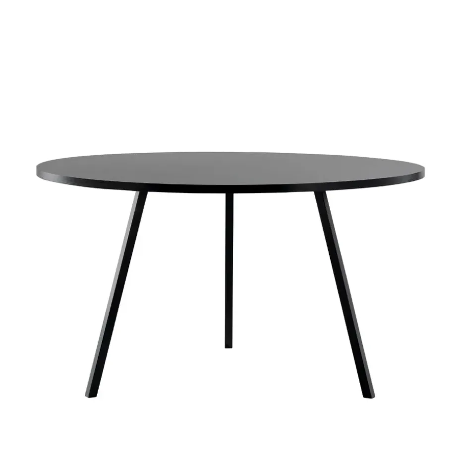 Mesa de comedor Loop Stand redonda, Black linoleum-black, Ø120 cm