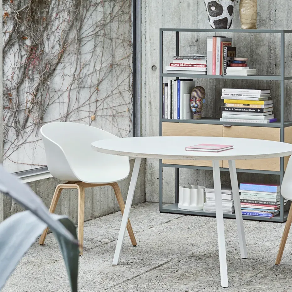 Mesa de comedor Loop Stand redonda, Black linoleum-black, Ø120 cm