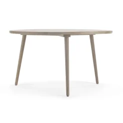 Mesa de comedor Miss Tailor redonda Ø130 cm, Roble aceitado blanco