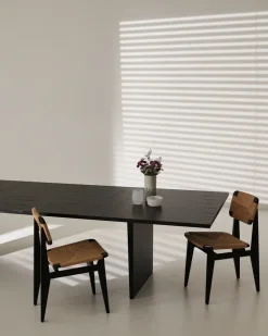 Mesa de comedor Private 100x320 cm, Roble teñido de marrón-negro