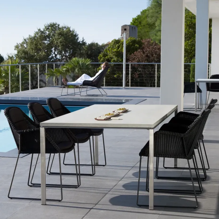 Mesa de comedor Pure, Concrete grey-blanco 200x100 cm