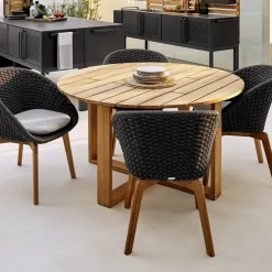 Mesa de comedor redonda Endless teca, Ø130 cm