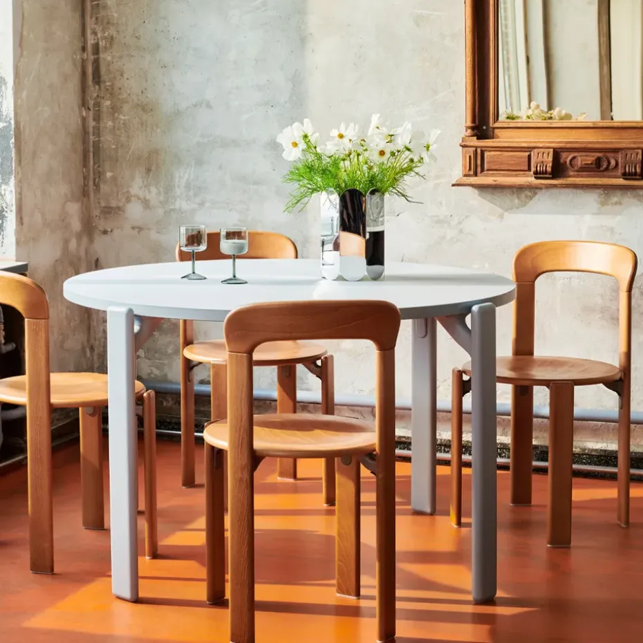 Mesa de comedor Rey Ø128 cm, Azul pizarra