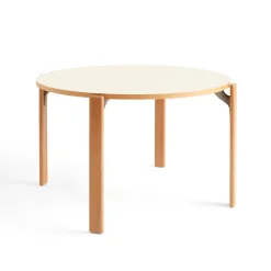 Mesa de comedor Rey Ø128 cm, Golden-Ivory white