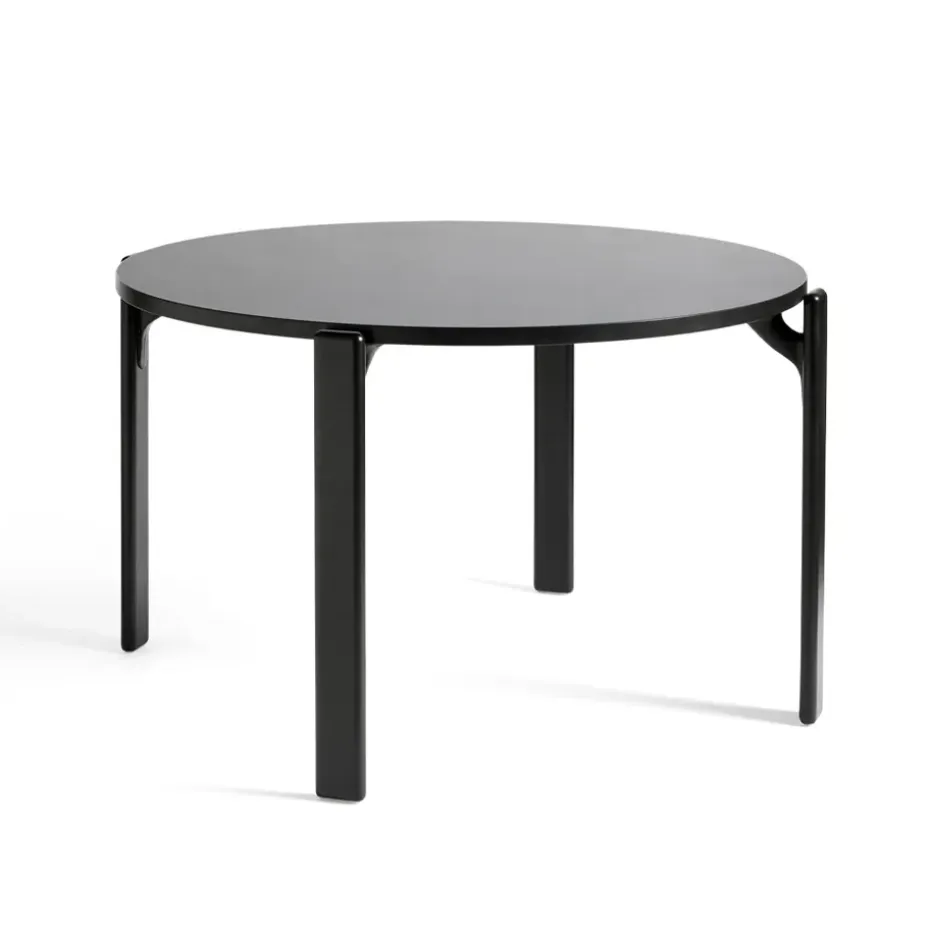 Mesa de comedor Rey Ø128 cm, negro profundo