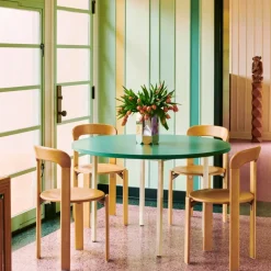 Mesa de comedor Rey Ø128 cm, negro profundo