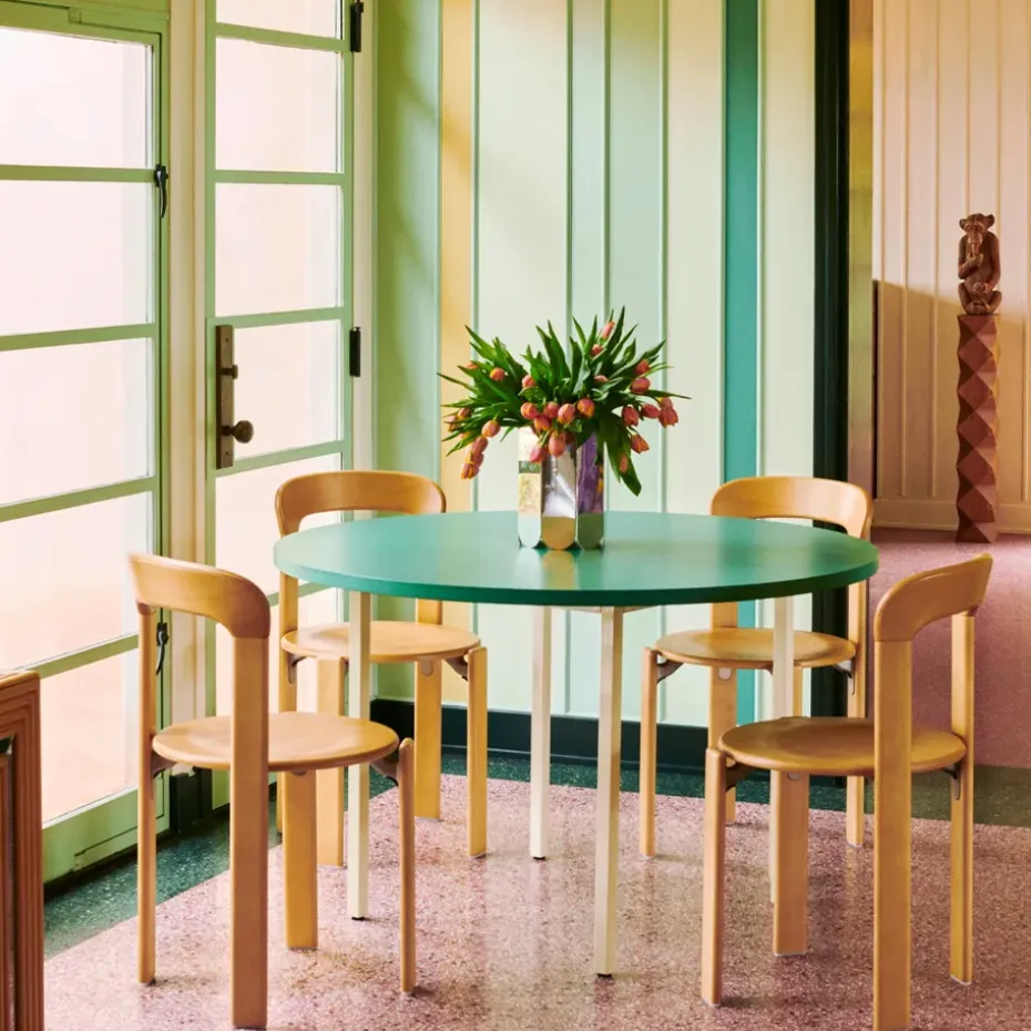 Mesa de comedor Rey Ø128 cm, negro profundo