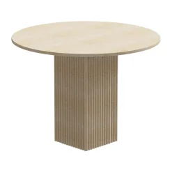 Mesa de comedor Soho, Tufo beige, Ø120 × 72 cm
