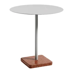 Mesa de comedor Terrazzo Ø70 cm, Red terrazzo-sky grey