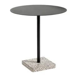Mesa de comedor Terrazzo Ø70 cm, Grey terrazzo-anthracite