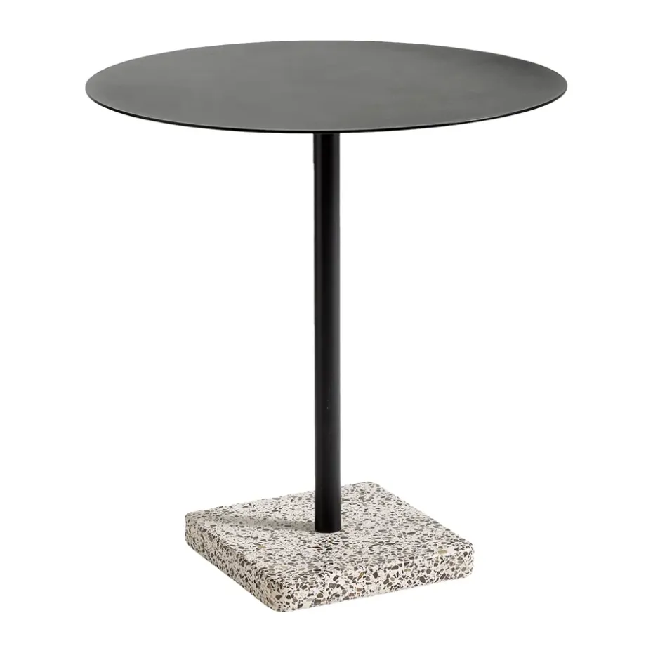 Mesa de comedor Terrazzo Ø70 cm, Grey terrazzo-anthracite