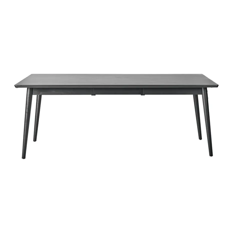 Mesa de comedor VIOR 90x200 cm, Roble lacado en negro