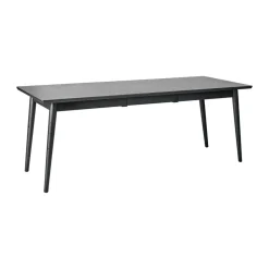 Mesa de comedor VIOR 90x200 cm, Roble lacado en negro