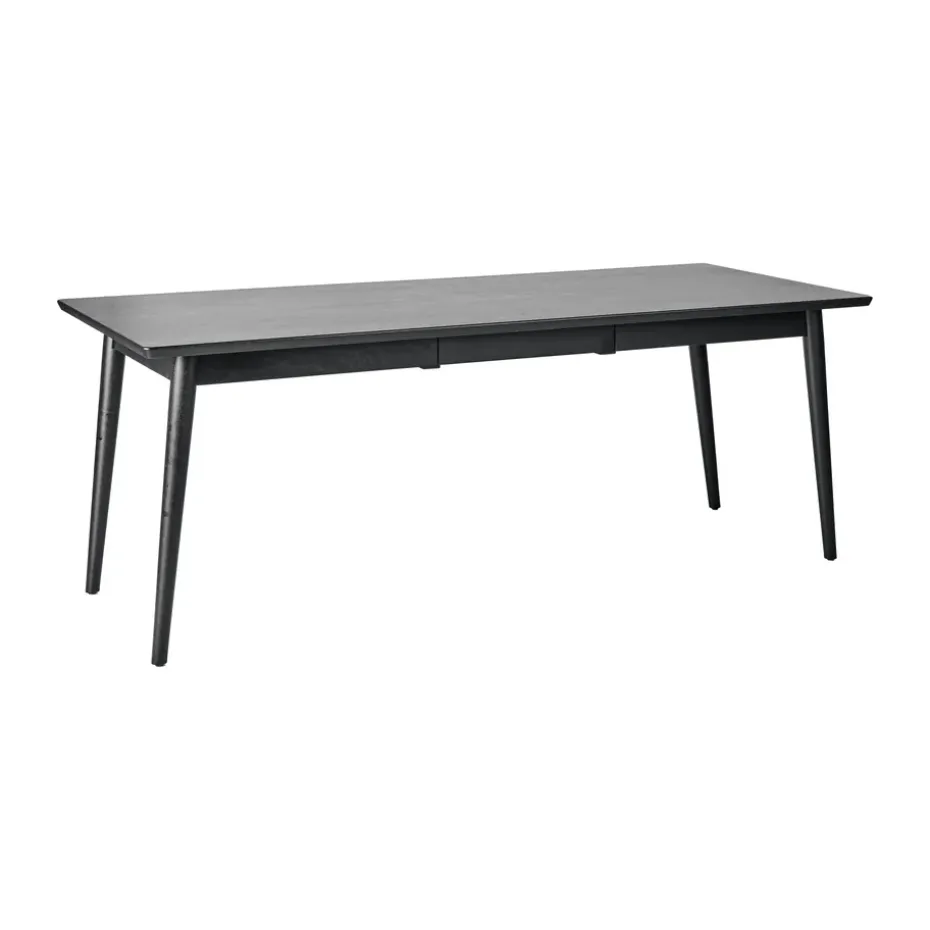 Mesa de comedor VIOR 90x200 cm, Roble lacado en negro