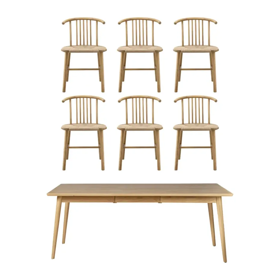 Mesa de comedor VIOR 90x200 cm, Roble lacado