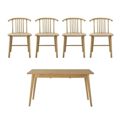 Mesa de comedor VIOR 90x120 cm, Roble lacado