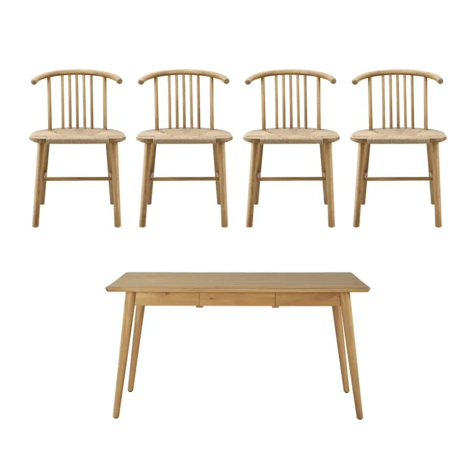 Mesa de comedor VIOR 90x120 cm, Roble lacado