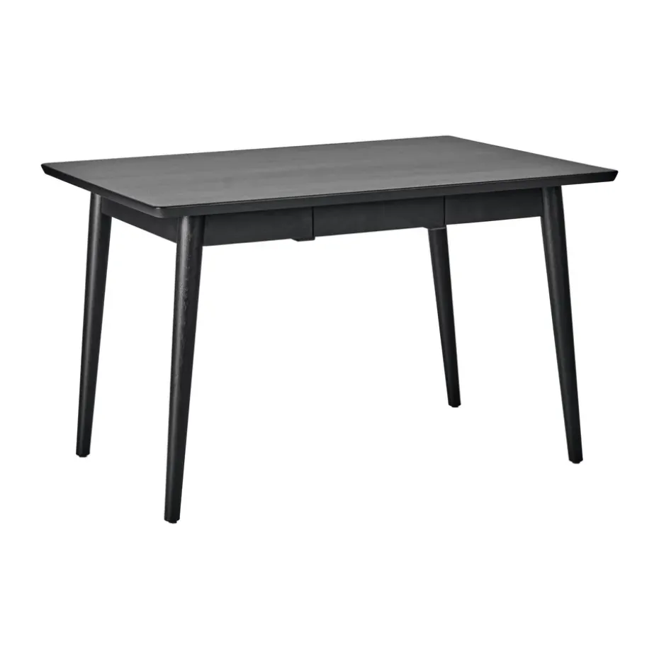 Mesa de comedor VIOR 90x120 cm, Roble lacado en negro