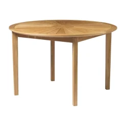 Mesa de jardín M27 Sammen Ø120 cm, Teca maciza aceitada