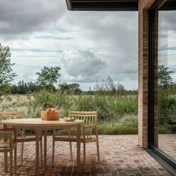 Mesa de jardín M27 Sammen Ø120 cm, Teca maciza aceitada