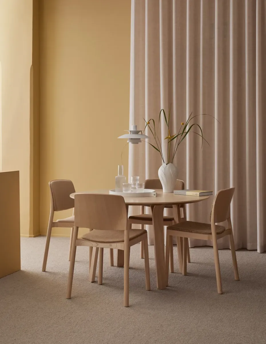 Mesa Divido Ø120 cm, fresno lacado