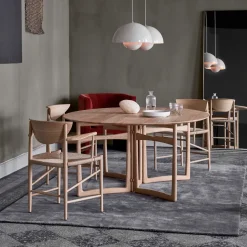 Mesa Drop Leaf HM6, Roble aceitado blanco