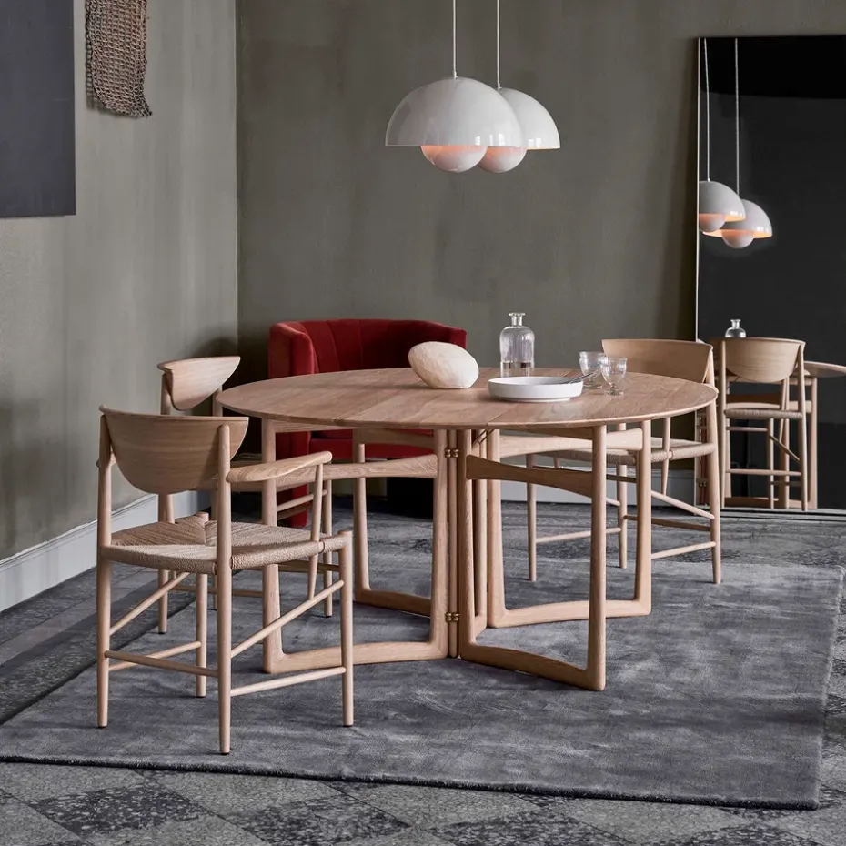 Mesa Drop Leaf HM6, Roble aceitado blanco