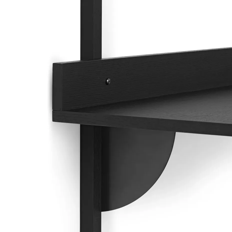 Mesa escritorio Sector, Black ash-black brass