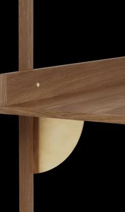 Mesa escritorio Sector, Smoked Oak, brass